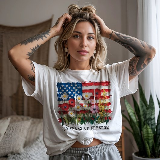 250 Jaar Vrijheid Bloemig T-shirt