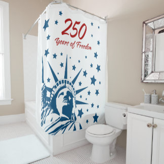 250 Jaar Vrijheid Gefeliciteerd Verjaardag USA Pat Douchegordijn