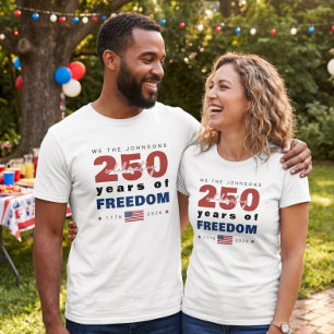 250 Jaar Vrijheid Gepersonaliseerd Familie T-shirt