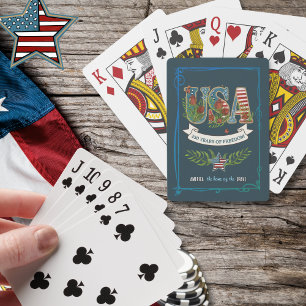 250 Jaar Vrijheid Middennachtblauw Elegant Pokerkaarten