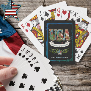 250 Jaar Vrijheid Middernacht Zwart Patriottisch Pokerkaarten
