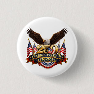 250 jaar vrijheid onafhankelijkheidsdag ronde button 3,2 cm