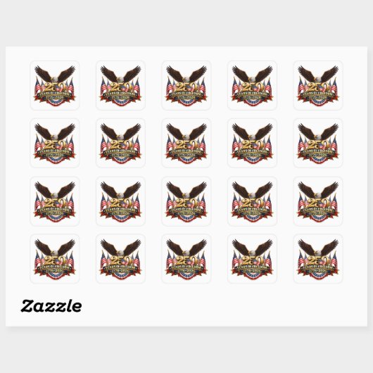 250 jaar vrijheid onafhankelijkheidsdag vierkante sticker (Vel)