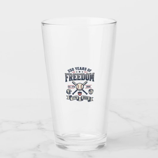 250 Jaar Vrijheid Patriottisch Honkbalontwerp_1 Glas (Voorkant)