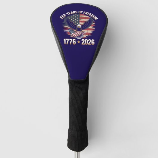 250 Jaar Vrijheid Patriottische Adelaar  Golfheadcover (Voorkant)