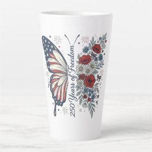 🦋250 Jaar Vrijheid Patriottische Vlinder Latte Mok