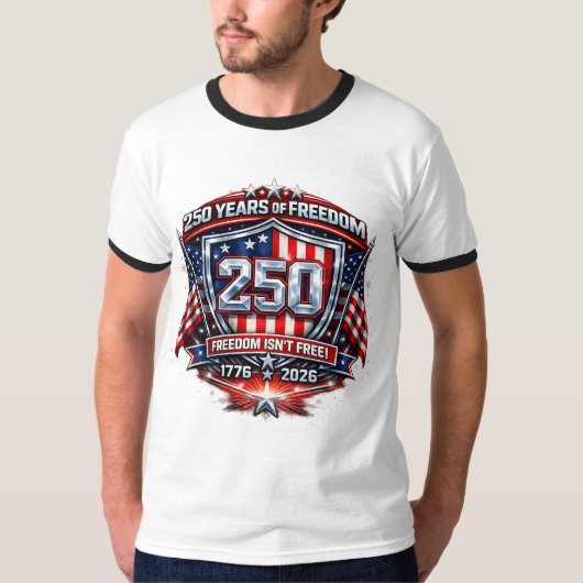 250 Jaar Vrijheid T-Shirt – Houd Amerika Groot (Voorkant)