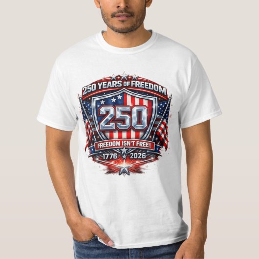 250 Jaar Vrijheid T-Shirt – Houd Amerika Groot (Voorkant)