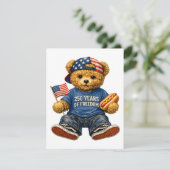 250 Jaar Vrijheid Teddybeer Kaart (Staand voorkant)