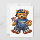 250 Jaar Vrijheid Teddybeer Kaart (Achterkant)