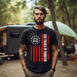 250 Jaar Vrijheid Verticale Amerikaanse Vlag Tri-Blend Shirt