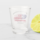 250 Jaar Vrijheid Vervaaide Amerikaanse Vlag Shot Glas (Achterkant)