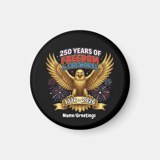 250 Jaar Vrijheid & Vuurwerk Magneet (Voorkant)