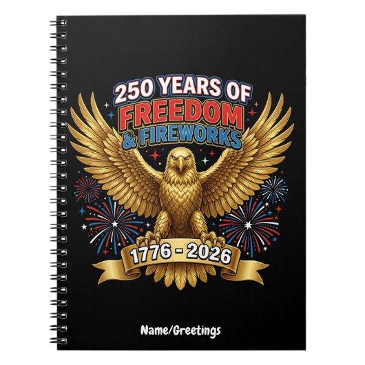 250 Jaar Vrijheid & Vuurwerk  Notitieboek (Voorkant)