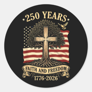 250 Jaar VS 1776-2026 250e verjaardag Amerika 4e Ronde Sticker