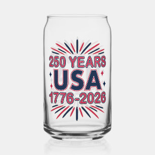 250 Jaar VS 1776–2026 Semiquincentennial Blikvorm Glas