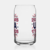250 Jaar VS | 1776–2026 Semiquincentennial Blikvorm Glas (Rechts)