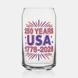 250 Jaar VS 1776–2026 Semiquincentennial Blikvorm Glas