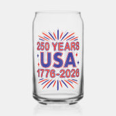 250 Jaar VS | 1776–2026 Semiquincentennial Blikvorm Glas (Achterkant)