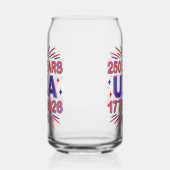 250 Jaar VS | 1776–2026 Semiquincentennial Blikvorm Glas (Rechts)