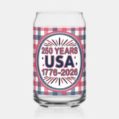 250 Jaar VS | 1776–2026 Semiquincentennial Blikvorm Glas (Achterkant)