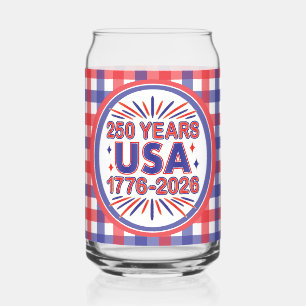 250 Jaar VS 1776–2026 Semiquincentennial Blikvorm Glas