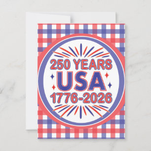 250 jaar VS   1776–2026 Semiquincentennial Briefkaart