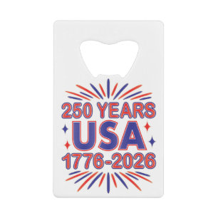 250 Jaar VS 1776–2026 Semiquincentennial Creditkaart Flessenopener