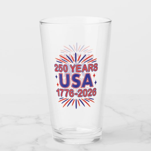 250 Jaar VS | 1776–2026 Semiquincentennial Glas (Voorkant)