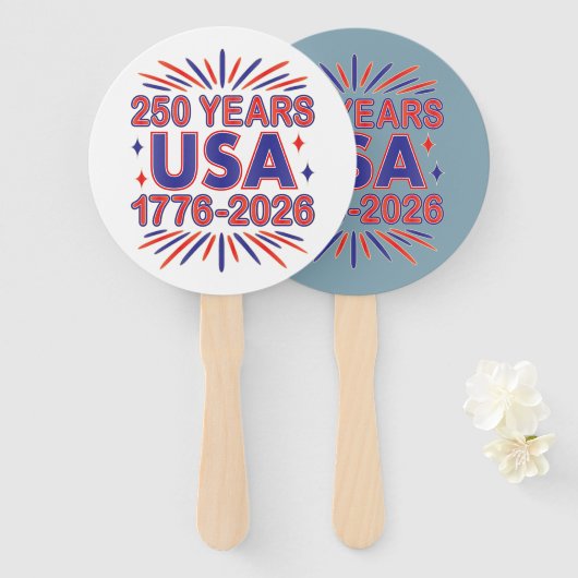 250 Jaar VS | 1776–2026 Semiquincentennial Handwaaier (Voorkant en achterkant)