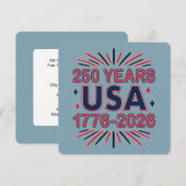 250 Jaar VS | 1776–2026 Semiquincentennial Kaart (Voorkant / Achterkant)
