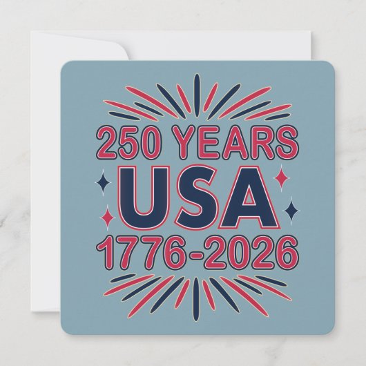250 Jaar VS | 1776–2026 Semiquincentennial Kaart (Voorkant)