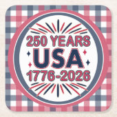250 Jaar VS | 1776–2026 Semiquincentennial Kartonnen Onderzetters (Voorkant)