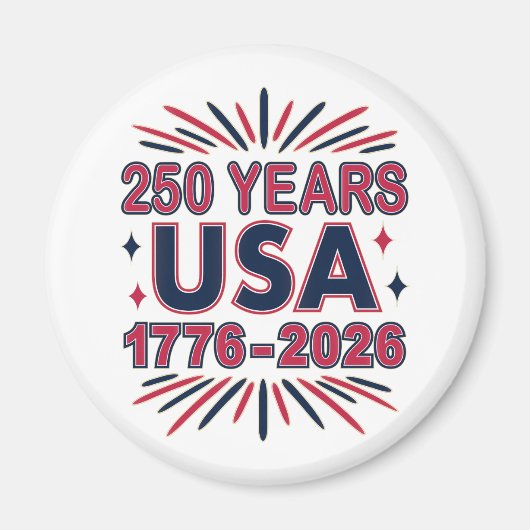 250 Jaar VS | 1776–2026 Semiquincentennial Magneet (Voorkant)