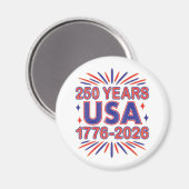 250 jaar VS | 1776–2026 Semiquincentennial Magneet (Voorkant / Achterkant)