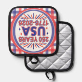 250 Jaar VS | 1776–2026 Semiquincentennial Pannenlap (Voorkant / Achterkant)