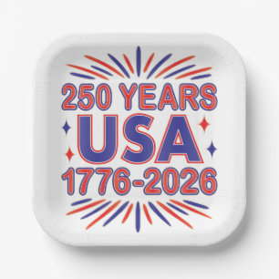250 Jaar VS 1776–2026 Semiquincentennial Papieren Bordje