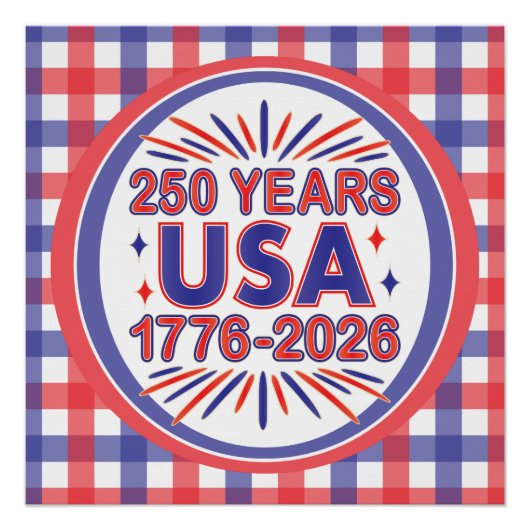 250 Jaar VS | 1776–2026 Semiquincentennial Perfect Poster (Voorkant)
