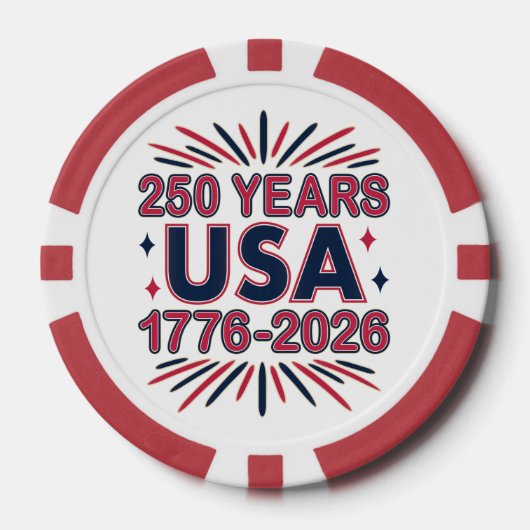 250 Jaar VS | 1776–2026 Semiquincentennial Poker Chips (Voorkant)