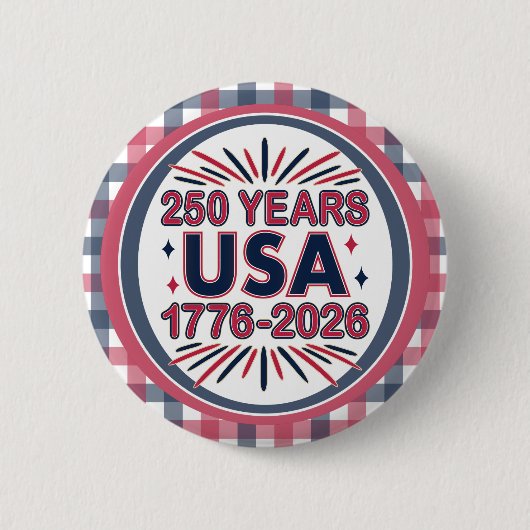 250 Jaar VS | 1776–2026 Semiquincentennial Ronde Button 5,7 Cm (Voorkant)