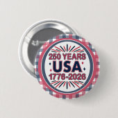 250 Jaar VS | 1776–2026 Semiquincentennial Ronde Button 5,7 Cm (Voorkant /achterkant)