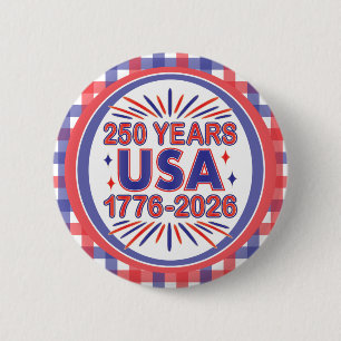 250 jaar VS 1776–2026 Semiquincentennial Ronde Button 5,7 Cm