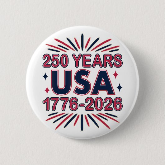 250 Jaar VS | 1776–2026 Semiquincentennial Ronde Button 5,7 Cm (Voorkant)