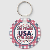 250 jaar VS | 1776–2026 Semiquincentennial Sleutelhanger (Voorkant)