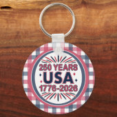 250 jaar VS | 1776–2026 Semiquincentennial Sleutelhanger (Voorkant)