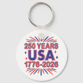 250 Jaar VS | 1776–2026 Semiquincentennial Sleutelhanger (Voorkant)