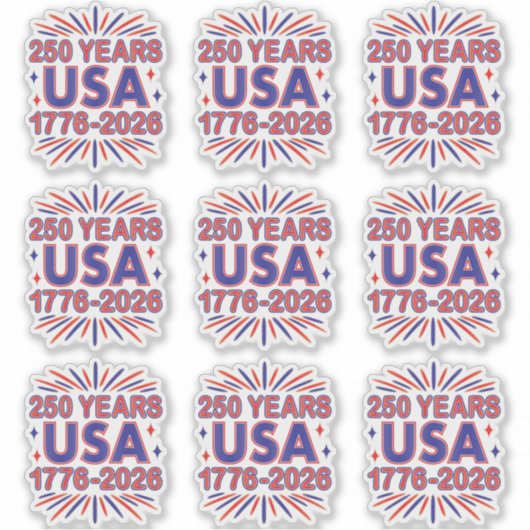 250 Jaar VS | 1776–2026 Semiquincentennial Sticker (Voorkant)