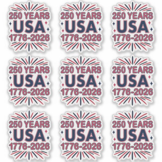 250 Jaar VS | 1776–2026 Semiquincentennial Sticker (Voorkant)