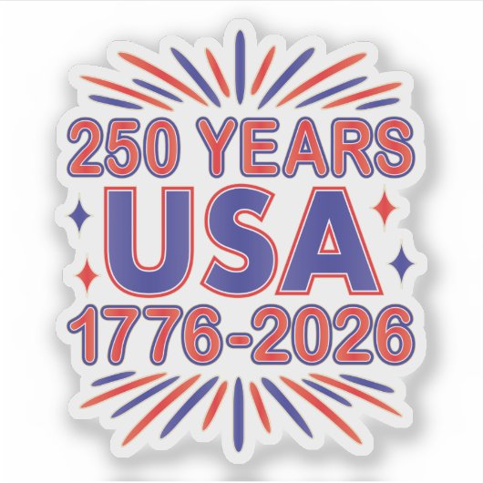 250 Jaar VS | 1776–2026 Semiquincentennial Sticker (Voorkant)