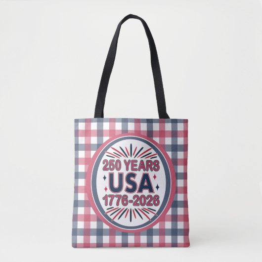 250 Jaar VS | 1776–2026 Semiquincentennial Tote Bag (Voorkant)